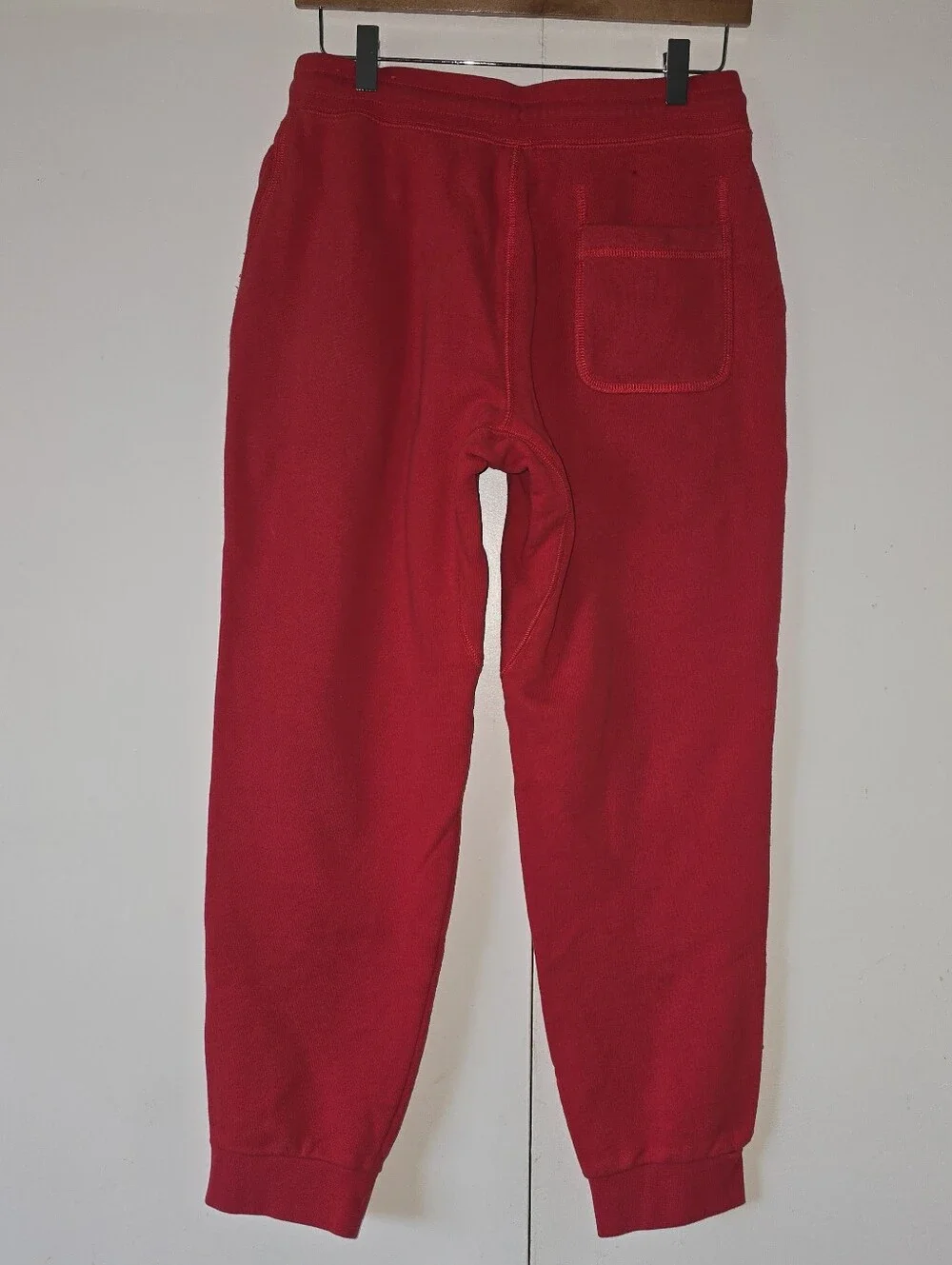 Nike Air Red Fleece Sweat Joggers with Black Logo Mens Size M